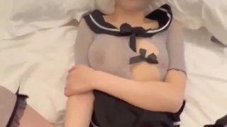 ?? [Uncensored] 卖萌希瑞，酒店完美露脸直播与男朋友世界大战??鸳鸯大欲，床上前后夹击，看哥哥如何把骚气瑞瑞调教乖乖的！